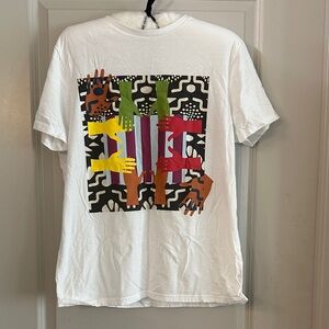Target White Tee with Colorful Abstract Design